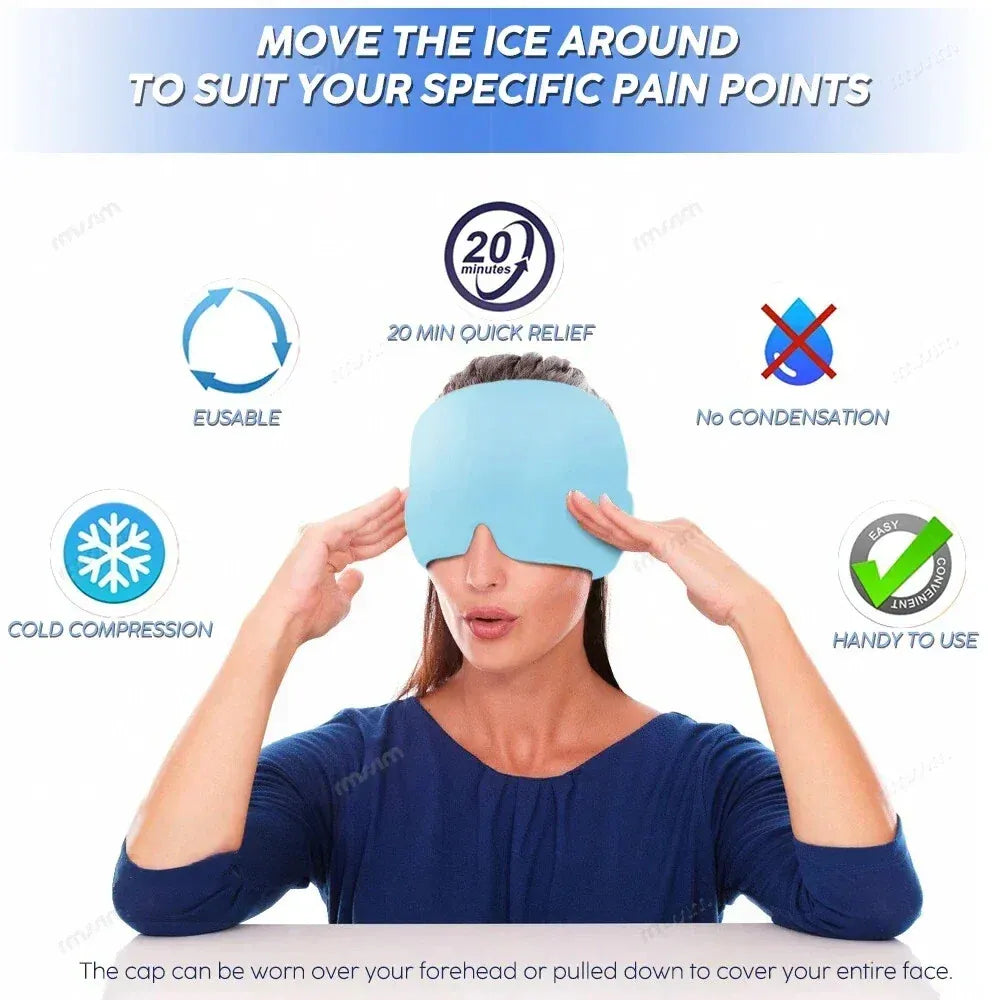 Double Gel Hot and Cold Therapy Migraine Relief Cap