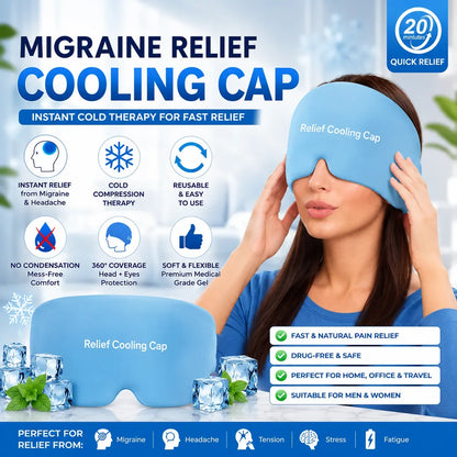 Double Gel Hot and Cold Therapy Migraine Relief Cap